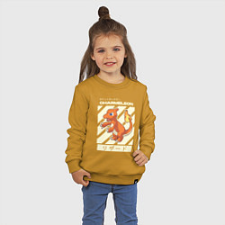 Свитшот хлопковый детский Покемоны Чармелеон Charmeleon, цвет: горчичный — фото 2
