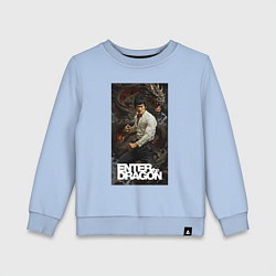 Свитшот хлопковый детский Брюс Ли - выход дракона, цвет: мягкое небо