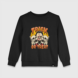 Свитшот хлопковый детский Хэллоуин зомби trick or treat, цвет: черный