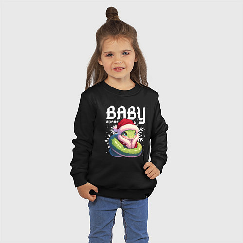 Детский свитшот Ребёнок змейка / Черный – фото 3