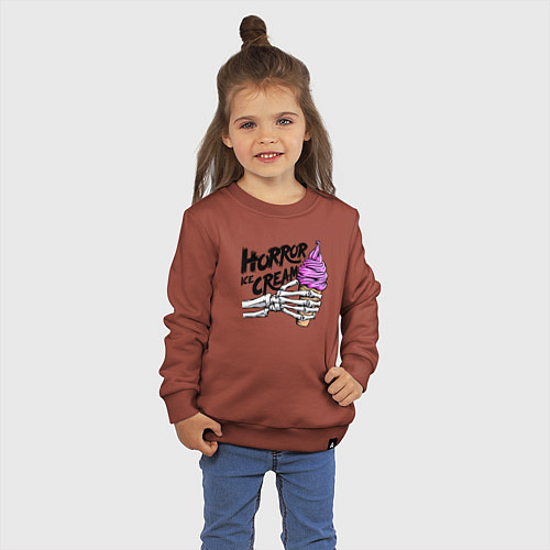 Детский свитшот Horror ice cream / Кирпичный – фото 3