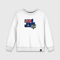 Свитшот хлопковый детский ГТА 5 лого, цвет: белый
