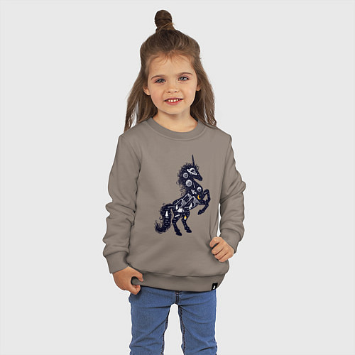 Детский свитшот Космический единорог на природе / Утренний латте – фото 3