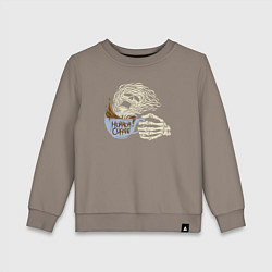 Свитшот хлопковый детский Horror coffee, цвет: утренний латте