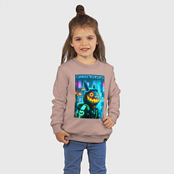 Свитшот хлопковый детский Totoro with a pumpkin head - halloween fantasy, цвет: пыльно-розовый — фото 2