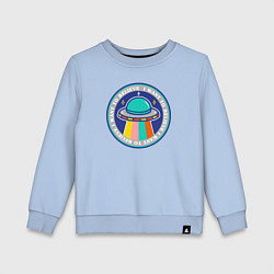 Свитшот хлопковый детский Want to believe, цвет: мягкое небо