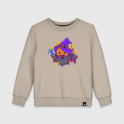 Свитшот хлопковый детский Тыква геймер, цвет: миндальный