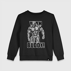Свитшот хлопковый детский Ronnie Coleman- yeah buddy, цвет: черный