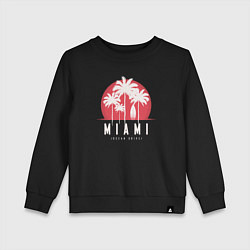 Свитшот хлопковый детский Miami ocean drive, цвет: черный