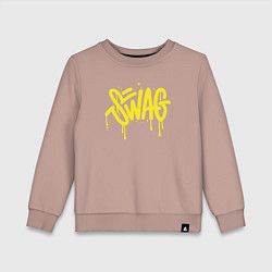 Свитшот хлопковый детский Swag, цвет: пыльно-розовый