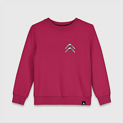 Свитшот хлопковый детский Citroen metal logo, цвет: маджента