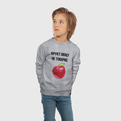 Свитшот хлопковый детский Фрукт овощу не товарищ, цвет: меланж — фото 2