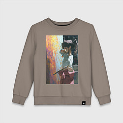 Свитшот хлопковый детский Художник рисует, цвет: утренний латте