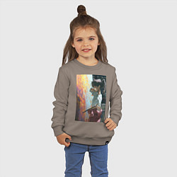 Свитшот хлопковый детский Художник рисует, цвет: утренний латте — фото 2