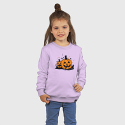 Свитшот хлопковый детский Pumpkins, цвет: лаванда — фото 2