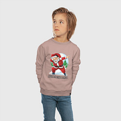 Свитшот хлопковый детский Dab Santa, цвет: пыльно-розовый — фото 2