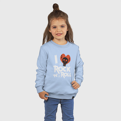 Детский свитшот Я люблю рок н ролл арт / Мягкое небо – фото 3