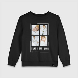 Свитшот хлопковый детский Bang chan stray kids cute, цвет: черный