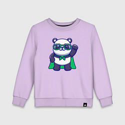 Свитшот хлопковый детский Панда в плаще, цвет: лаванда