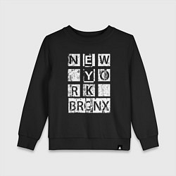 Свитшот хлопковый детский New York Bronx, цвет: черный