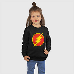 Свитшот хлопковый детский Flash logo, цвет: черный — фото 2