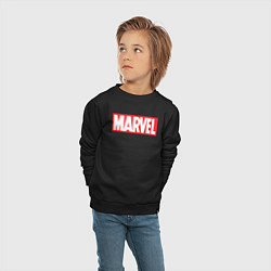 Свитшот хлопковый детский Marvel logo, цвет: черный — фото 2
