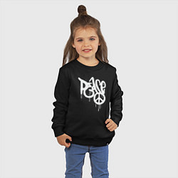 Свитшот хлопковый детский Peace graffiti, цвет: черный — фото 2