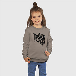 Свитшот хлопковый детский Graffiti peace, цвет: утренний латте — фото 2