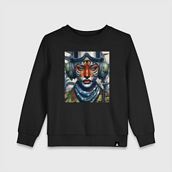 Детский свитшот Tigress girl military pilot
