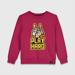 Свитшот хлопковый детский Gemer play hard, цвет: маджента