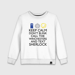 Свитшот хлопковый детский Sherlock doctor, цвет: белый
