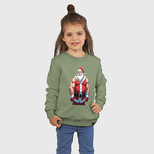 Детский свитшот Дед мороз спортик / Авокадо – фото 3