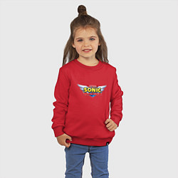 Свитшот хлопковый детский Team Sonic racing - logo, цвет: красный — фото 2