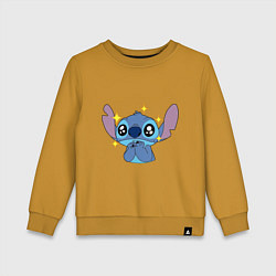Свитшот хлопковый детский Stitch stars, цвет: горчичный