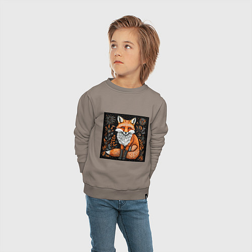 Детский свитшот Лиса в ночном лесу / Утренний латте – фото 4