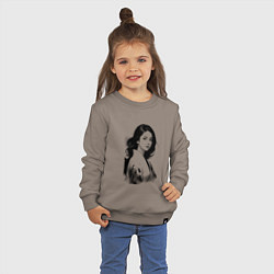 Свитшот хлопковый детский Азиатская девушка в кимоно, цвет: утренний латте — фото 2