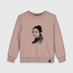 Свитшот хлопковый детский Восточная девушка, цвет: пыльно-розовый