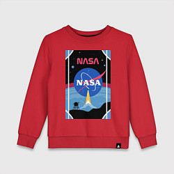 Свитшот хлопковый детский NASA плакат, цвет: красный