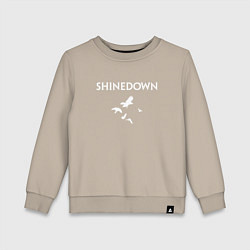 Свитшот хлопковый детский Shinedown - logo, цвет: миндальный