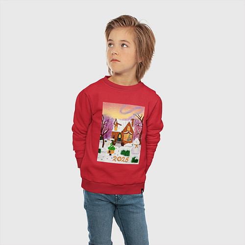 Детский свитшот Настроение Дом / Красный – фото 4