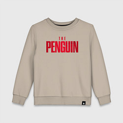 Свитшот хлопковый детский The penguin logo, цвет: миндальный