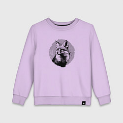 Свитшот хлопковый детский Очень хитрая лиса, цвет: лаванда