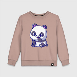 Свитшот хлопковый детский Миленькая панда, цвет: пыльно-розовый