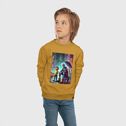 Свитшот хлопковый детский Rick and Morty are homeless people from New York, цвет: горчичный — фото 2