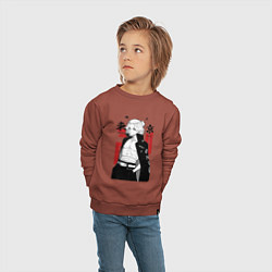 Свитшот хлопковый детский Токийские мстители Мандзиро, цвет: кирпичный — фото 2