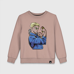 Свитшот хлопковый детский Магическая битва Нанами Кенто битва, цвет: пыльно-розовый