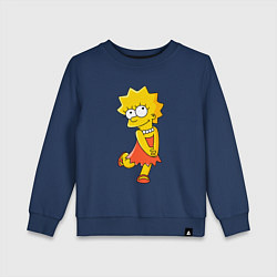 Свитшот хлопковый детский Lisa Simpson, цвет: тёмно-синий