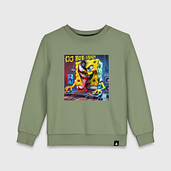 Свитшот хлопковый детский DJ Bob-Venom - ai art fantasy, цвет: авокадо