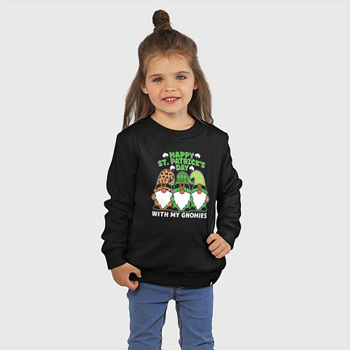 Детский свитшот Happy St Patricks day - dwarves / Черный – фото 3