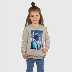 Свитшот хлопковый детский Античный герой и архитектура, цвет: миндальный — фото 2